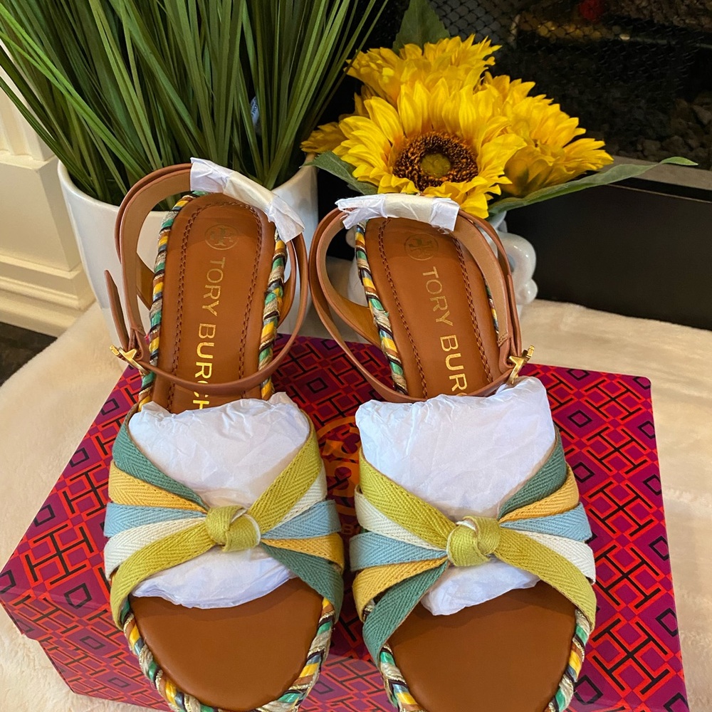 TORY BURCH MULTICOLORED WEDGE ESPADRILLE - Picture 6 of 12